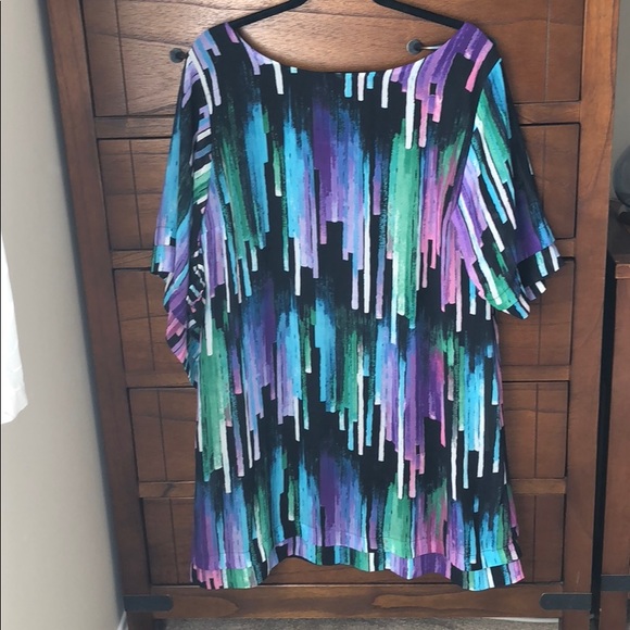 Fire Los Angeles Flowy Geometric Chiffon Dress - Picture 1 of 3